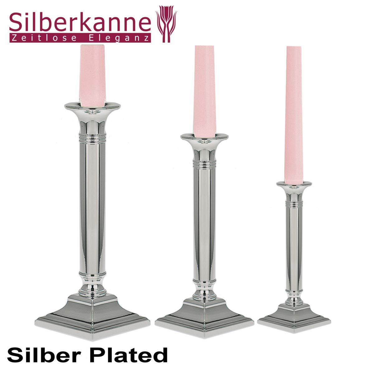 Kerzenleuchter Kerzenhalter Kerzenständer Stuttgart H 15cm Premium Silber Plated edel versilbert in Top Verarbeitung. Fertig zum verschenken mit schicker Geschenkverpackung