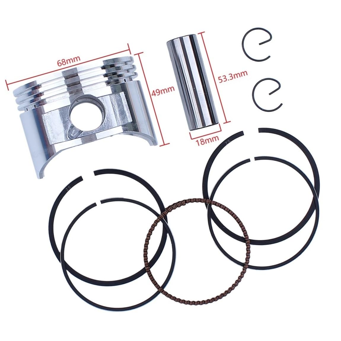 Kit completo de juntas de pistón y biela de 68 mm for motor Honda GX160 de 6,5 HP, repuestos for cortacésped.(1)