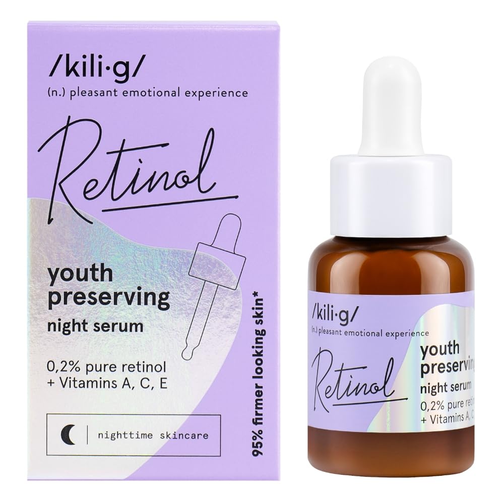 KILIG Zestaw pielęgnacji skóry z retinolem – krem Pro-Retinol 50 ml, serum na noc 30 ml, żelowa maska do twarzy (3×7 ml) i tonik 250 ml – pielęgnacja przeciwstarzeniowa