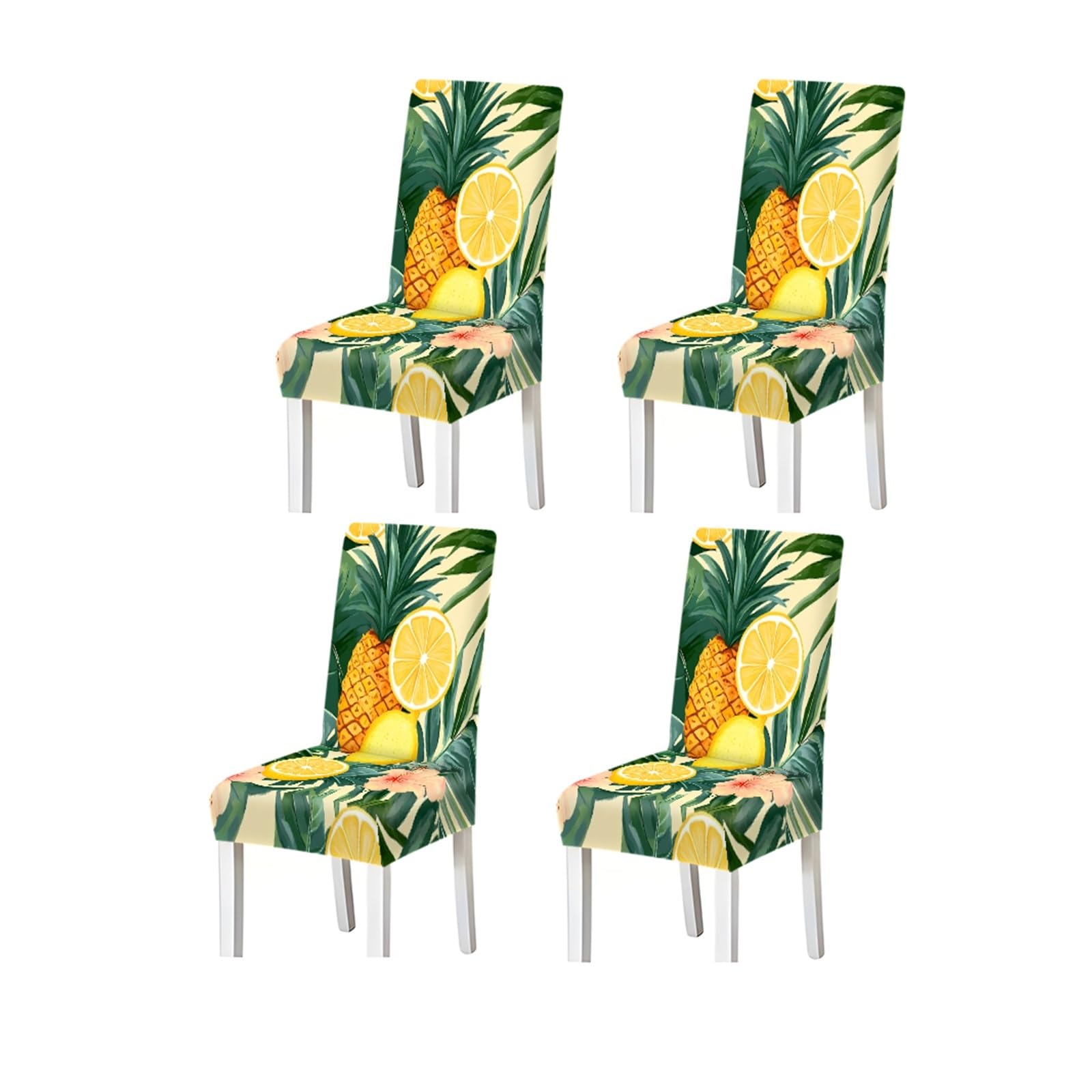 BOSUYBN Tropical Fruit Pattern Print Dining Chair Covers Set Of 2/4/6, Stretch Slipcovers For Kitchen Dining Room Furniture Protectors for Home Dining Room(4PCSChair cover)