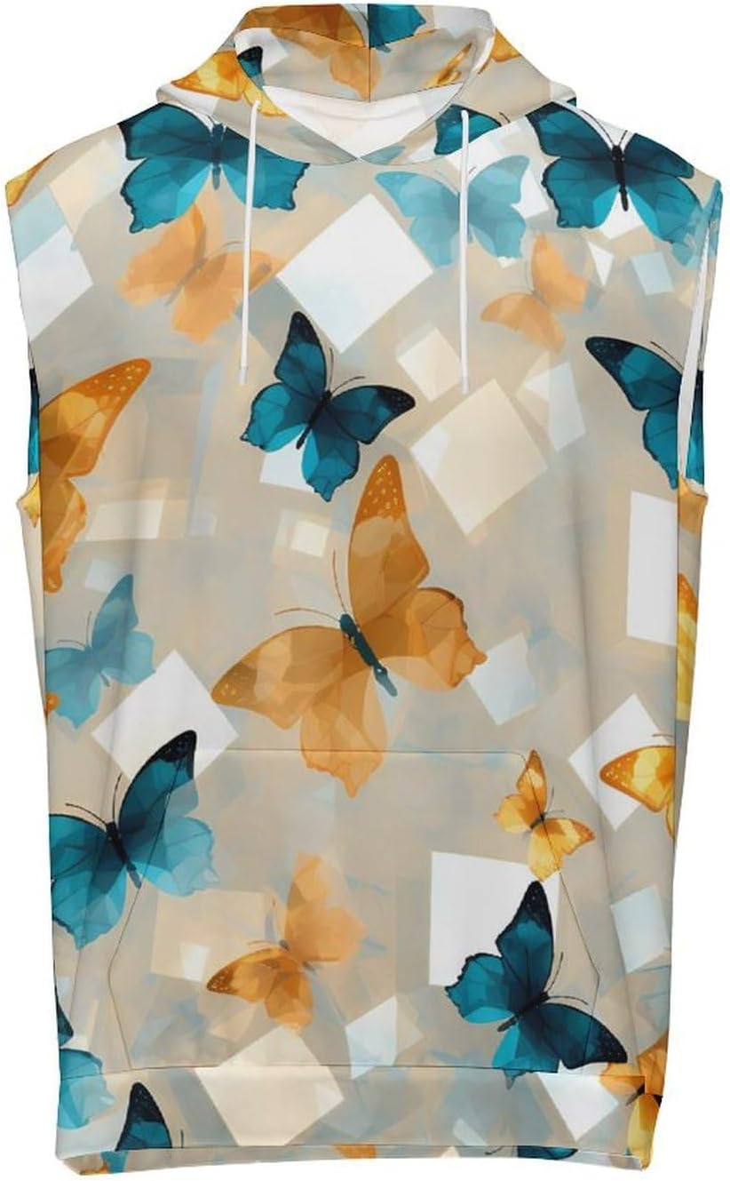 Men's Workout Hooded Tank Tops Sleeveless Muscle Gym T-Shirts