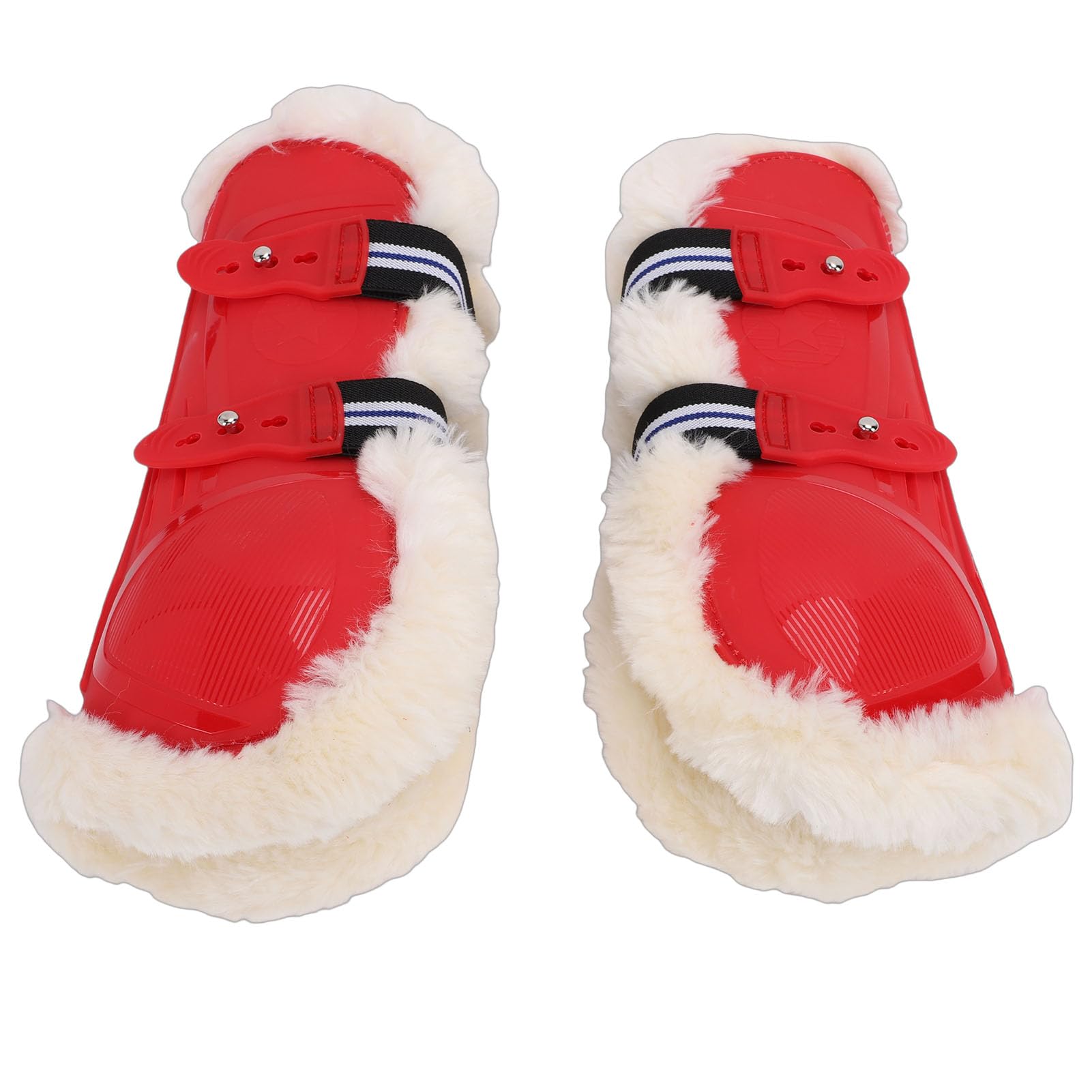 Benda Protettiva per Le Gambe del Cavallo, Guscio in PU Resistente, Fodera in Morbida Lana Sintetica, Design ergonomico del Contorno per Saltare Sangue Caldo, purosangue Medi e