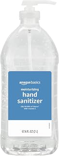 Amazon Basics Moisturizing Hand Sanitizer, 62% Ethyl Alcohol, Original Scent, 67.6 Fl Oz Large Pump Bottle