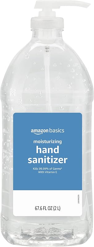Amazon Basics Hand Sanitizer, Original Scent, Contains 62% Ethyl Alcohol, Moisturizing Formula, 67.60 fl oz, Pack of 1 (Previously Solimo)