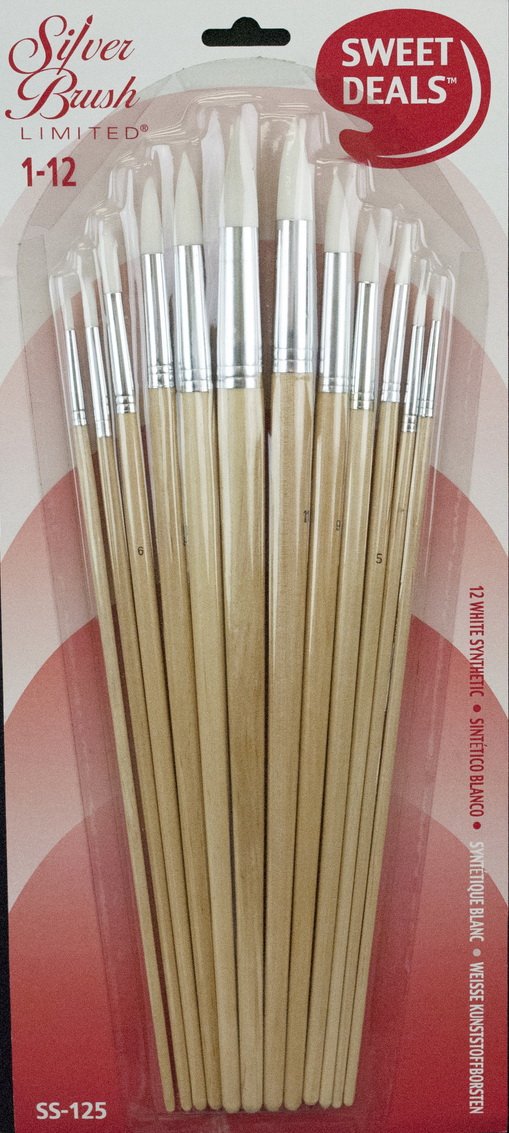 Silver Brush Limited Sweet Deals Artist Brush, Natural 12 Pack