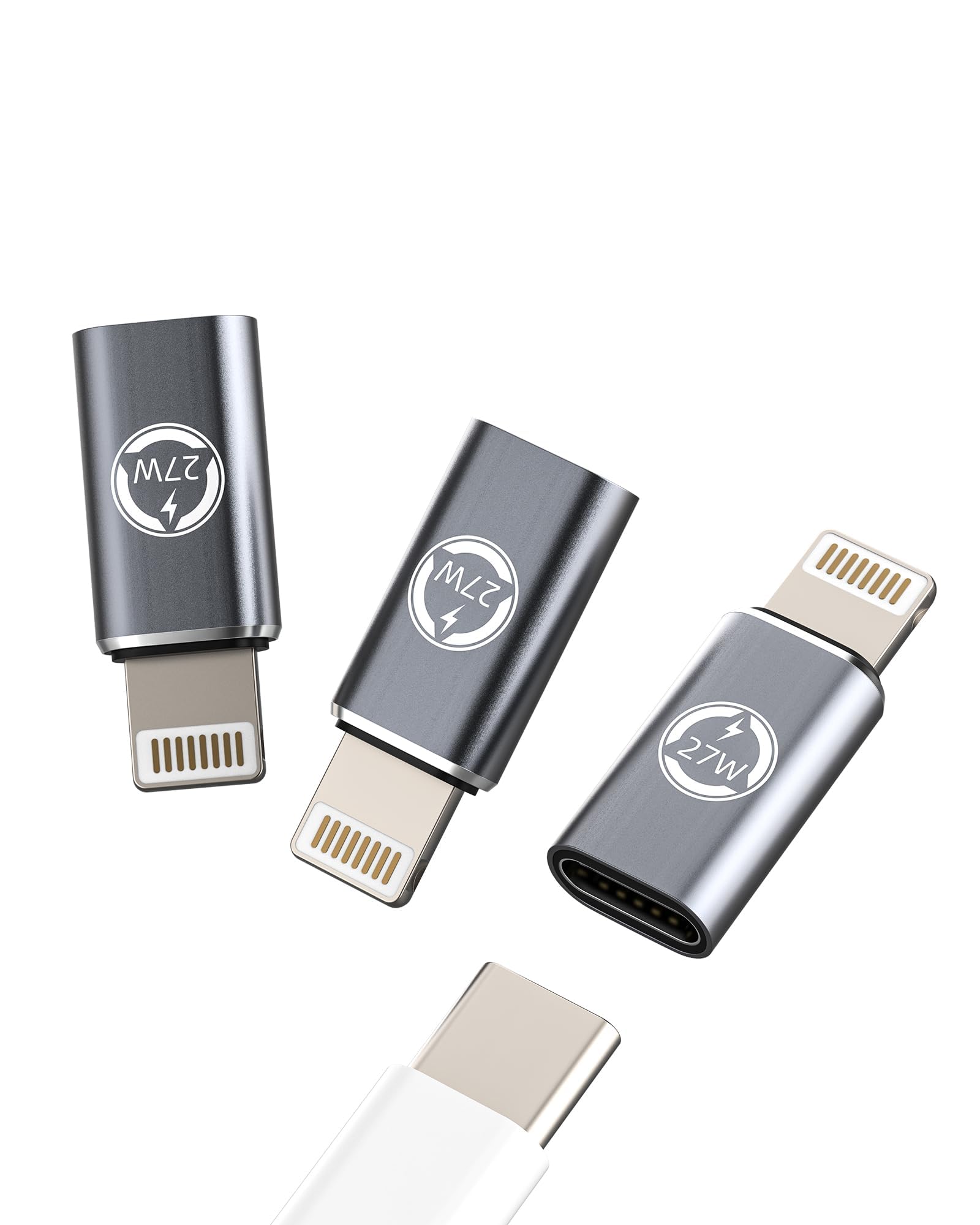 27W Adattatore USB C Lightning Rapida Ricarica Spinotto (3 Pack) per Apple Iphone 14 13 12 11 Pro Max 7 8 Plus X SE XS XR per iPad Air Convertitore Type-C Cavo Tipo C Presa Accessori Cavi Jack