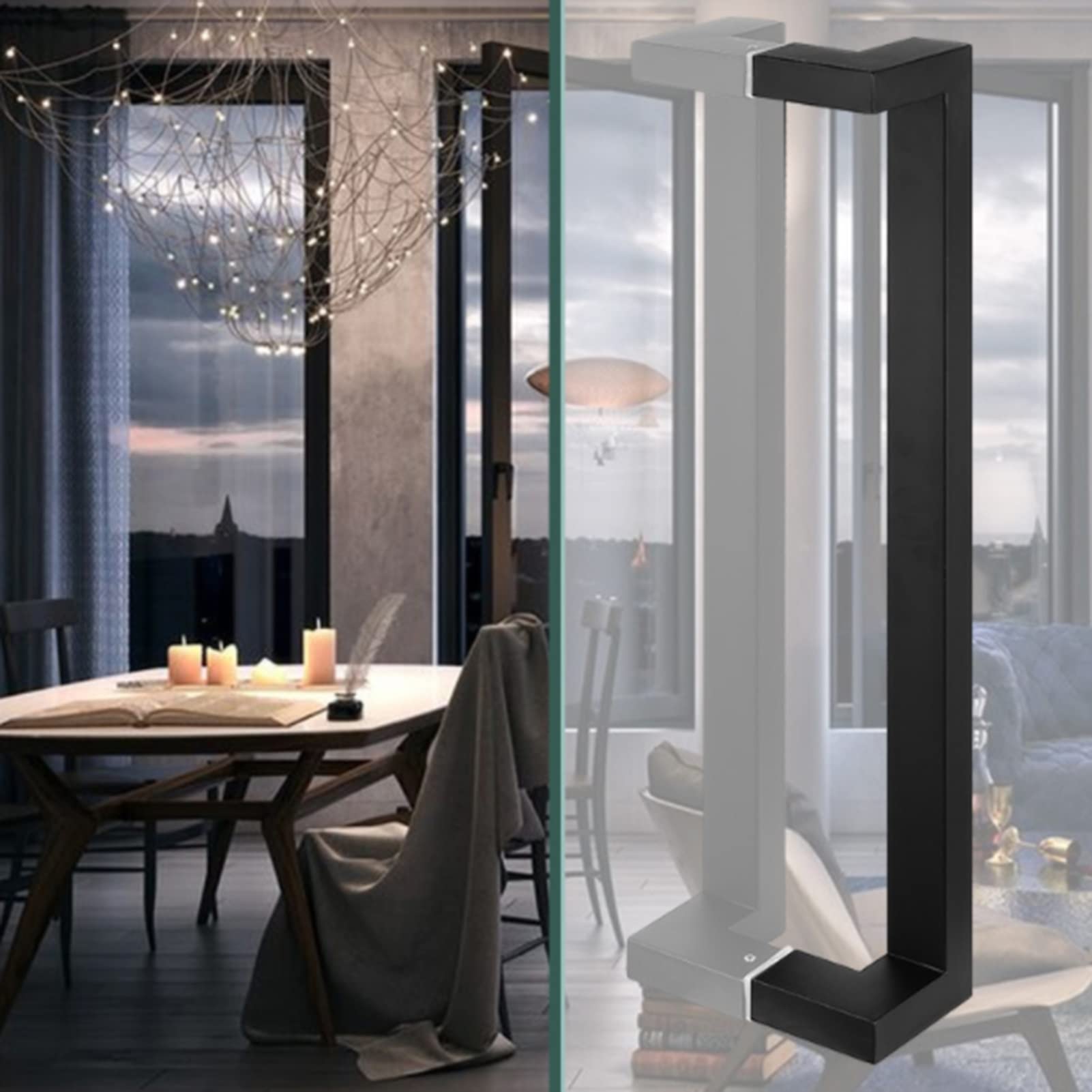 MXXQRHF Matte Black Bathroom Door Handle - 60cm Pull Push Handle for Interior & Exterior Doors, Garage, Sheds, Pocket Doors with Easy Install Fitting