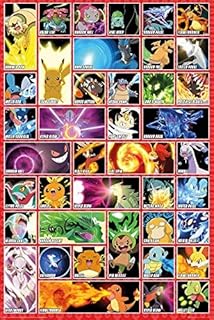 GB eye LTD, Pokemon, Moves, Maxi Poster, 61 x 91,5 cm, Wood, Multi-Colour, 65 x 3.5 x 3.5 cm