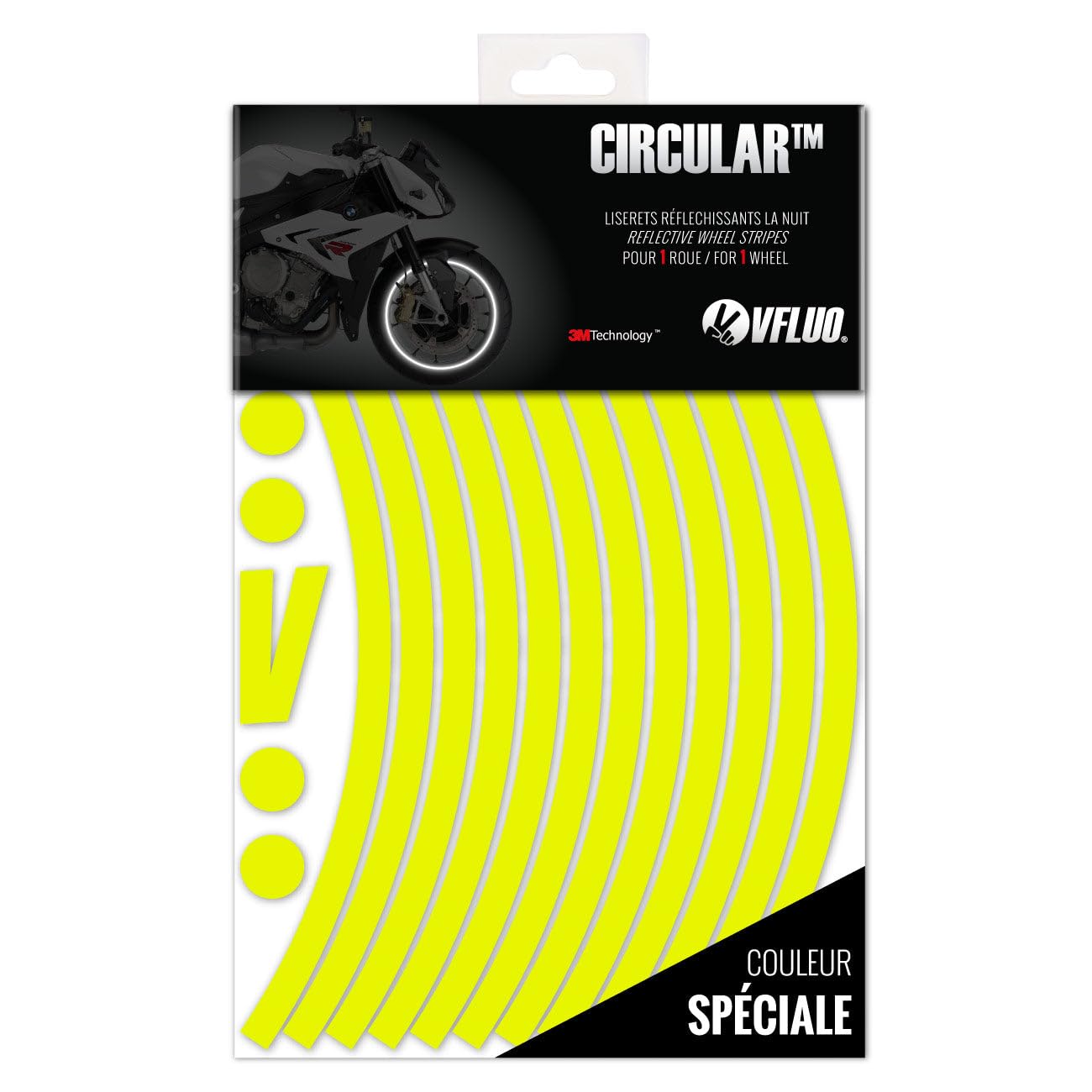 VFLUO - Kit Pegatinas Llantas de Moto Reflectantes, Autoadhesivas para 1 Rueda, 3M Technology™ - Gran Visibilidad Lateral - Discreto y diseño - Fácil colocación — view 20