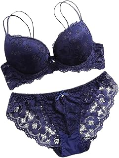 M R Shopzilla Women's Lingerie Sexy Push up Lace Bra | Underwear Bikini & Panties Set | Underwired Lingerie Set for Women... Price In India