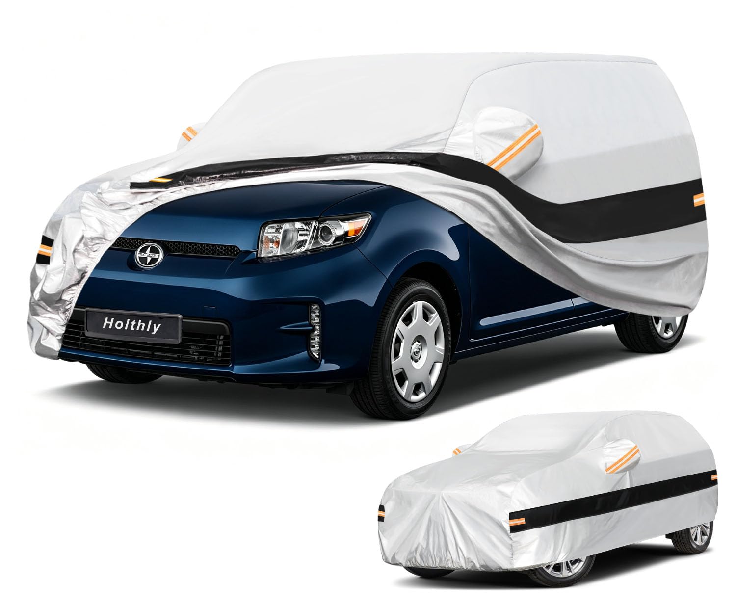 10 Layers SUV Car Cover Custom Fit for Scion xB (2003-2016), Waterproof All Weather for Automobiles, Outdoor Full Cover Sun Dust Rain Protection with Cotton. Silver