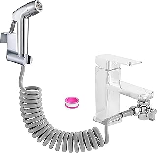 Comprar Bidet Handbrause Set, ABS-Kunststoff Baby-Stoffwindel-Ssprühset mit Wasserhahn-Spender, Doppelstrahl-Modus Düse,Federschläuch, Wandhalterung