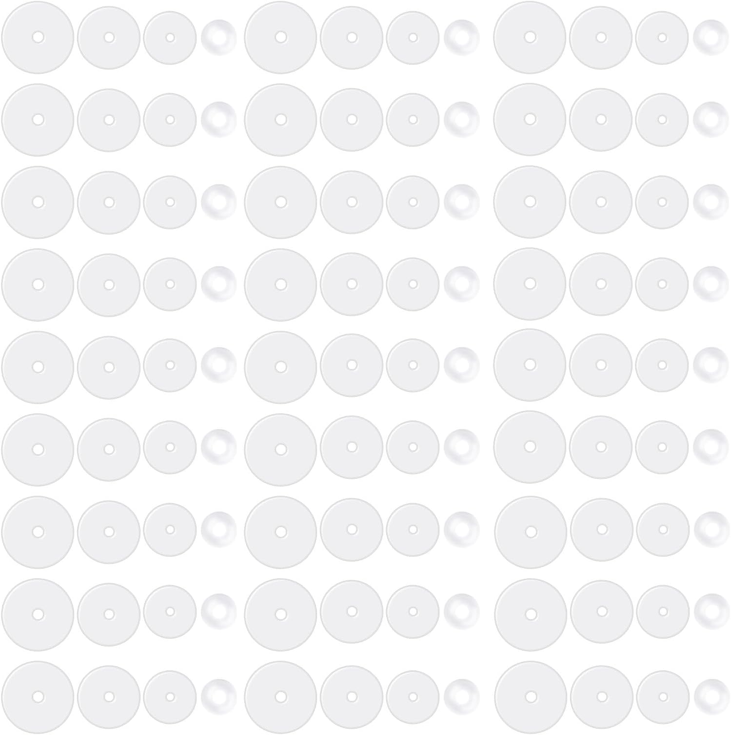 100 Pcs Clear Piercing Disc for Piercing Bump, 3/5/7/9 mm Clear Silicone Earrings Backs Plastic Disc Pads Stabilizer Earlobe Support Patches Earring Backs Earring Supports for Heavy Earrings