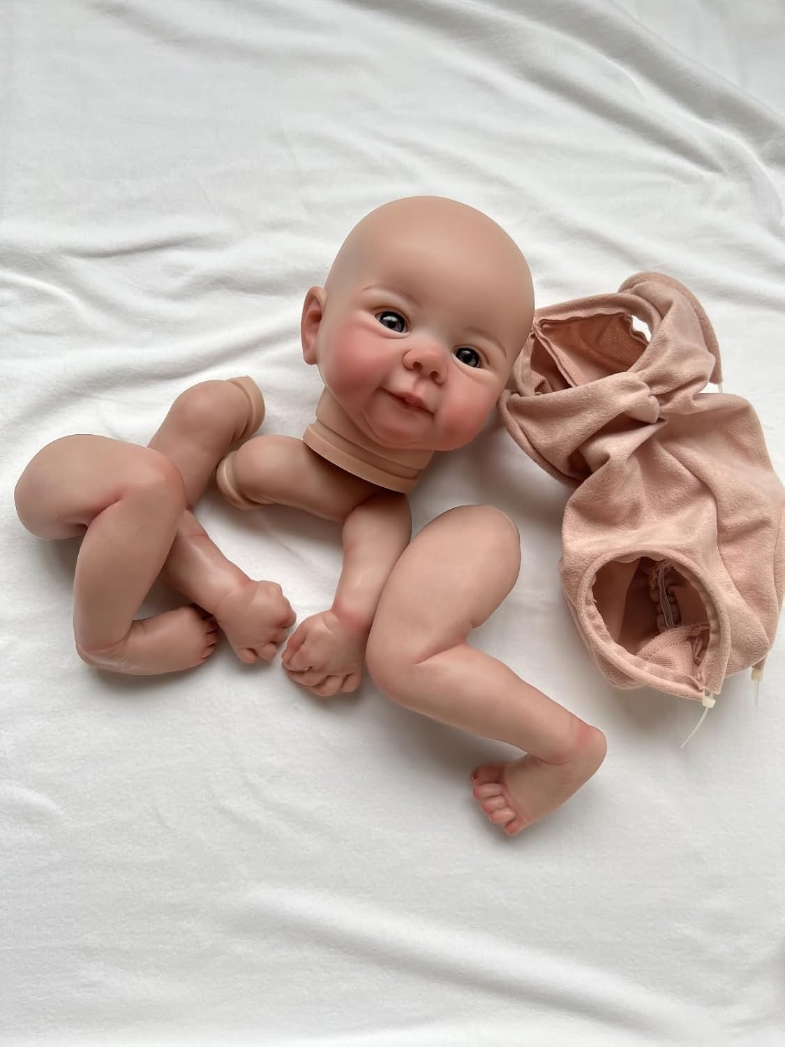 TERABITHIA 19Inches Finished Doll Size Already Painted Kits Lifelike Reborn Baby Doll Parts with Detailed Painting Veins Realistic Newborn Awake Kits with Extra Body