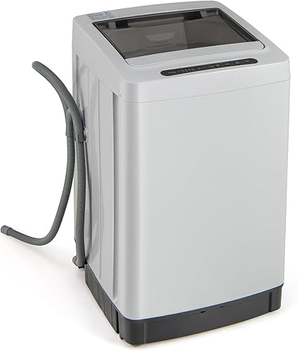 COSTWAY Lavadora portátil, lavadora portátil completamente automática de 11 libras con 8 modos, 10 niveles de agua, pantalla LED y bomba de drenaje