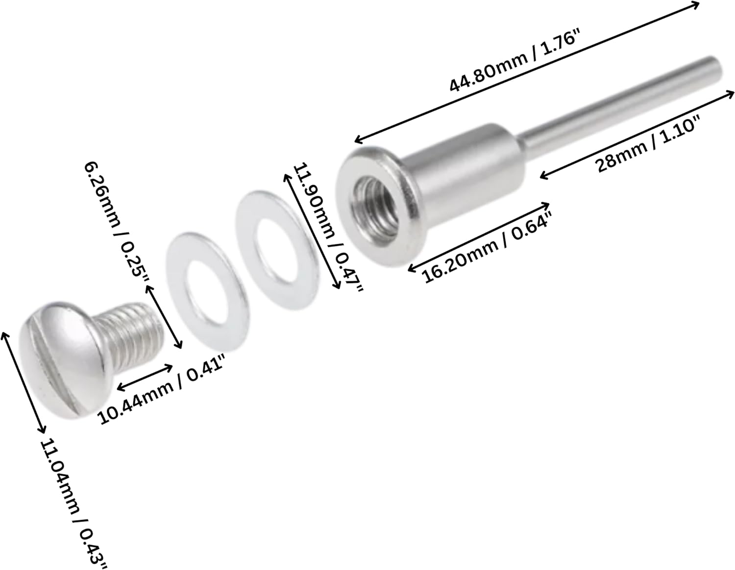 Mandrel 1/8" Shank Stainless Steel Fits 1/4" Arbor Holes for Dremel Type Tools