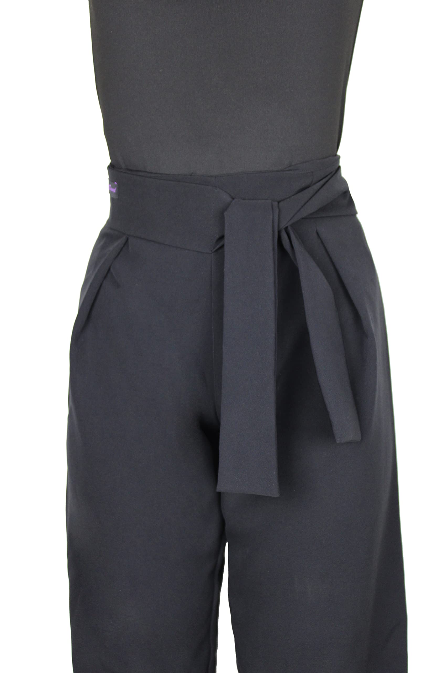 Pantaloni Zaria da Donna per Danza Sportiva – Eleganti con Cintura a Fiocco, Comodi e Flessibili, Made in Italy, Disponibili in Nero Taglie XS-XL