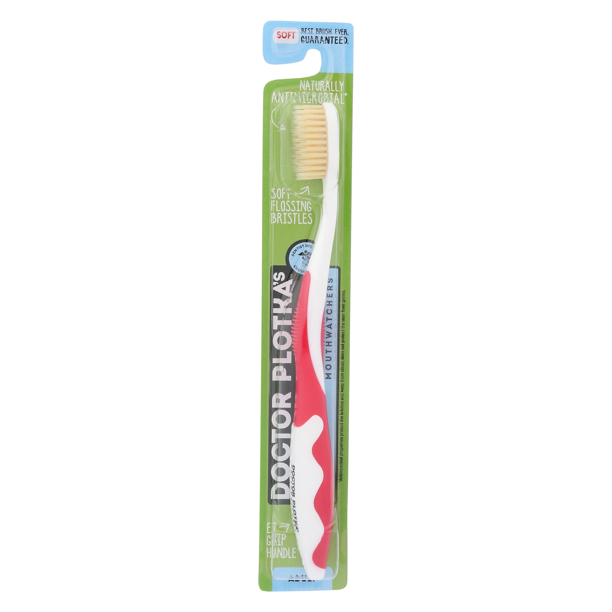 Mouth Watchers Adult Manual Red Colored Toothbrush Cruelty Free 1 Each Pack of 1