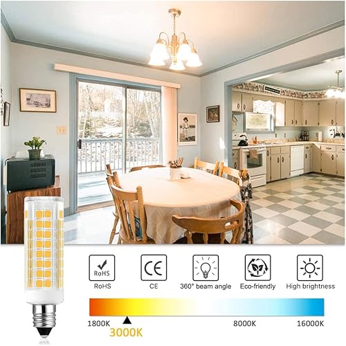 Miniatura 3 de JD E11 7W Aplique S3157 T4 - JD tipo T4 forma de lámpara E11 ANSI Mini Candelabro Base LED Bombilla LED (paquete de 4 unidades, luz diurna blanca,