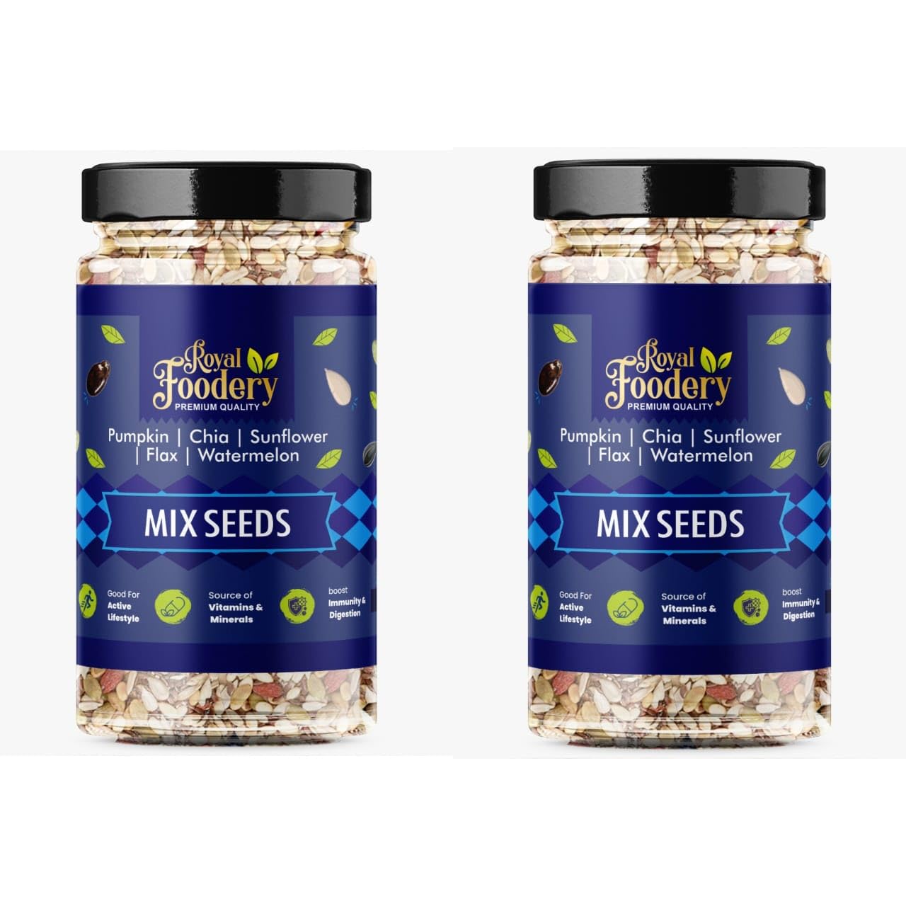 Royal Foodery Healthy seeds mix for weight management, Pumpkin, Sunflower, Watermelon, Flax & Chia Seeds ( 1kg) | pack of 2 Improved digestion, Muscle building, healthy heart with Omega-3 & protein support [500gm X 2 ] -1 kg (B0CBKK1W7V) Amazon Price History, Amazon Price Tracker