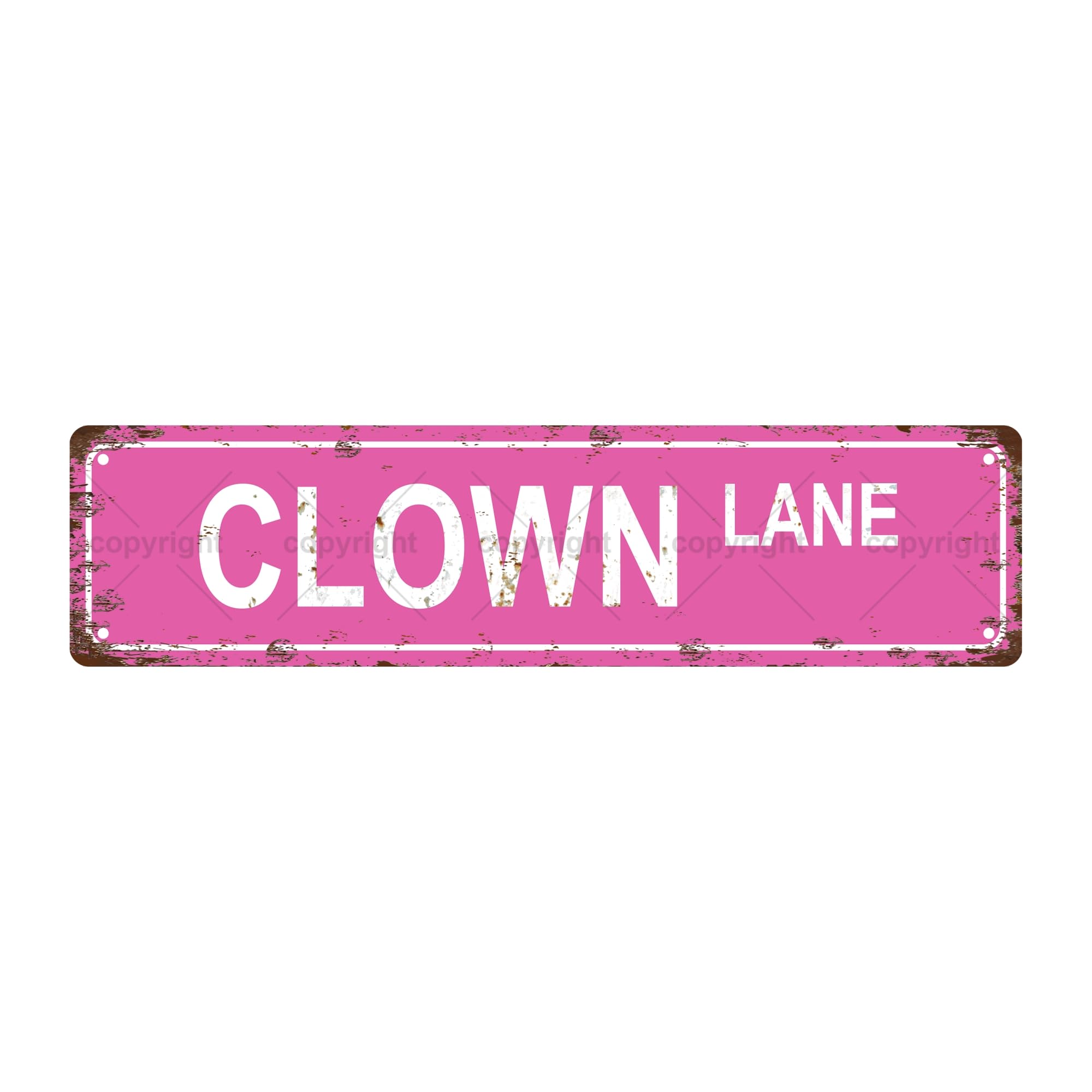 Clown Lane Occupation Metal Tin Street Sign Bar Cafe Garage Cave Home Room Wall Bathroom Farmhouse Garden Porch Patio Decor,4x16 Inch