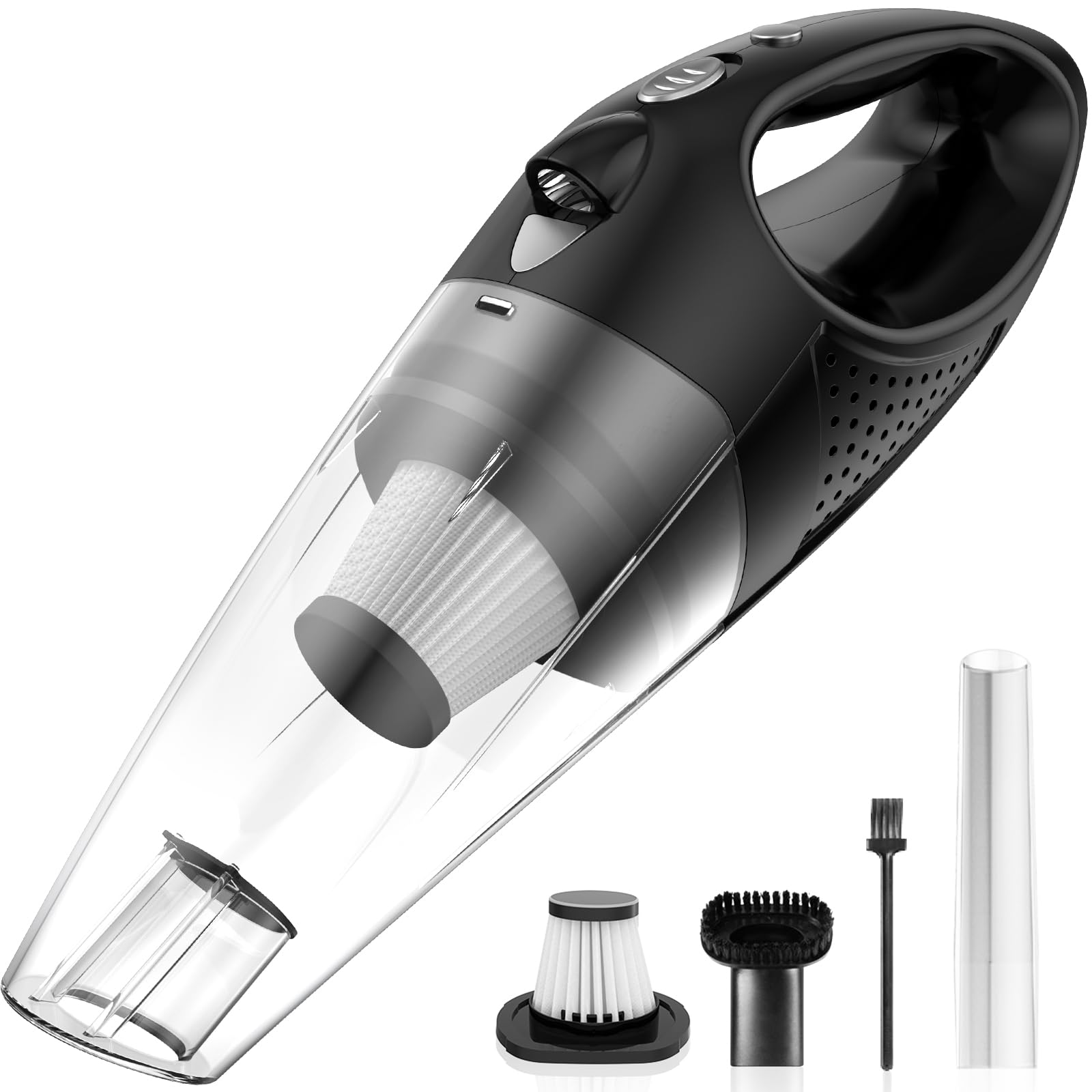 Powools Handheld Cordless Vacuum Cleaner with dimensions