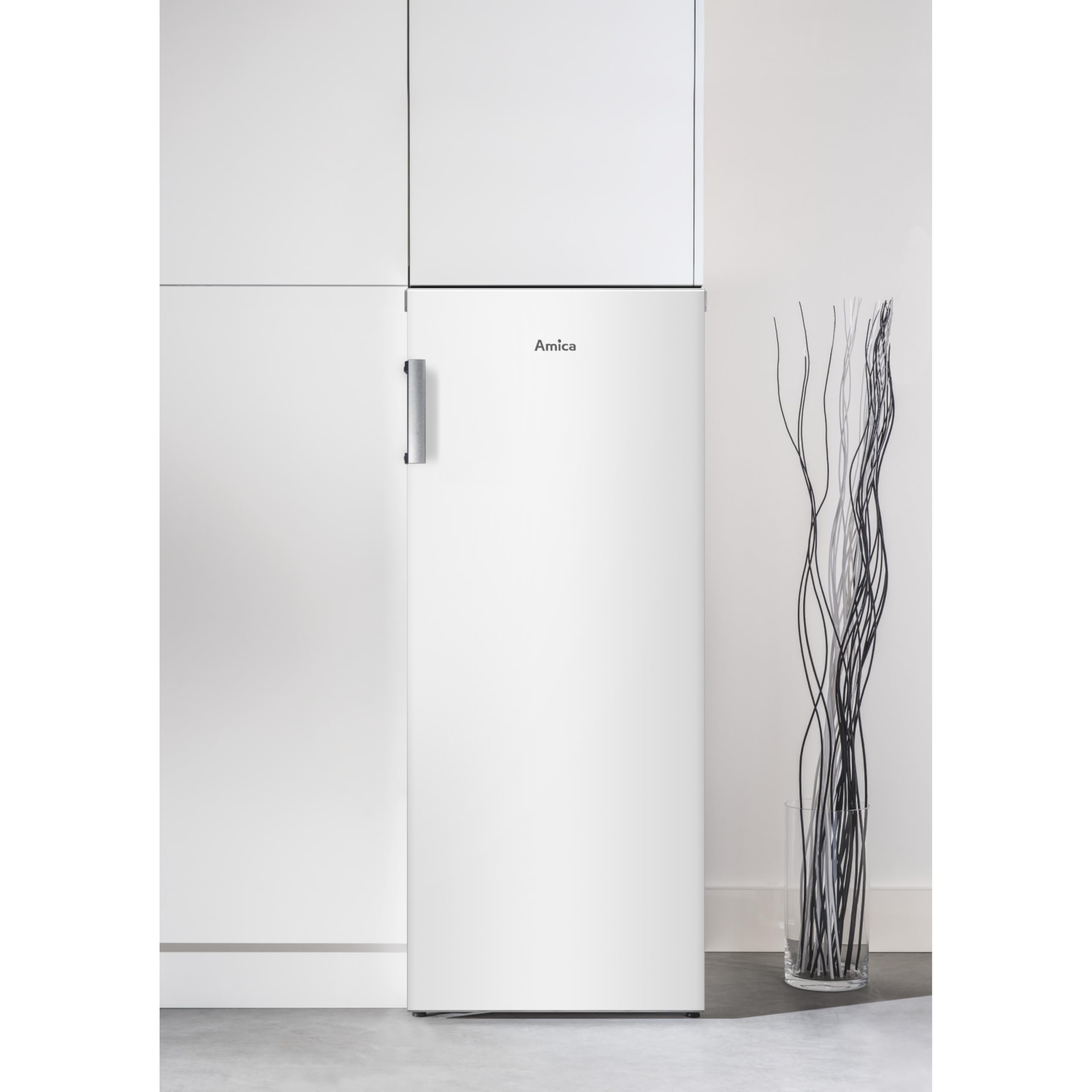 Amica Gefrierschrank 122 L 115,5 x 47,5 x 60,5 cm NoFrost GSN 321 105 W | 1 Pizzaschublade, Türablage, Inverter Kompressor, Supergefrierfunktion, 4 Gefrierschubladen, LED-Beleuchtung, Leiser Betrieb