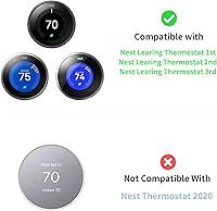 Vista 2 de Compatible con cubierta de placa de pared Google Thermostat 1ª/2ª/3ª - Kit de acabado de termostato Petrichor Nest, hecho para termostato Google