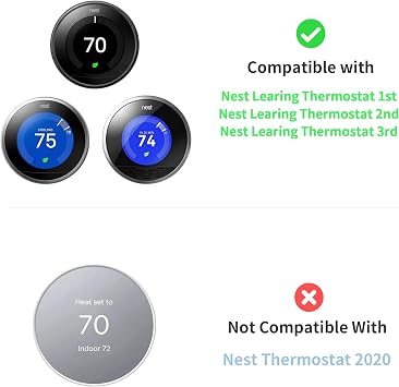 Compatible with Google Thermostat 1st/2nd/3rd Wall Plate Cover - Petrichor Nest Thermostat Trim Kit, Made for Google Nest Thermostat 1st/2nd/3rd,Easy to Install(2 Pack White)