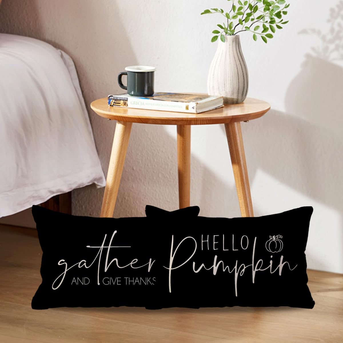 Hello Autumn - Set di 2 federe per cuscini autunnali, decorazione per interni, quadrate, decorazione per casa, divano, letto, divano, 50 x 50 cm