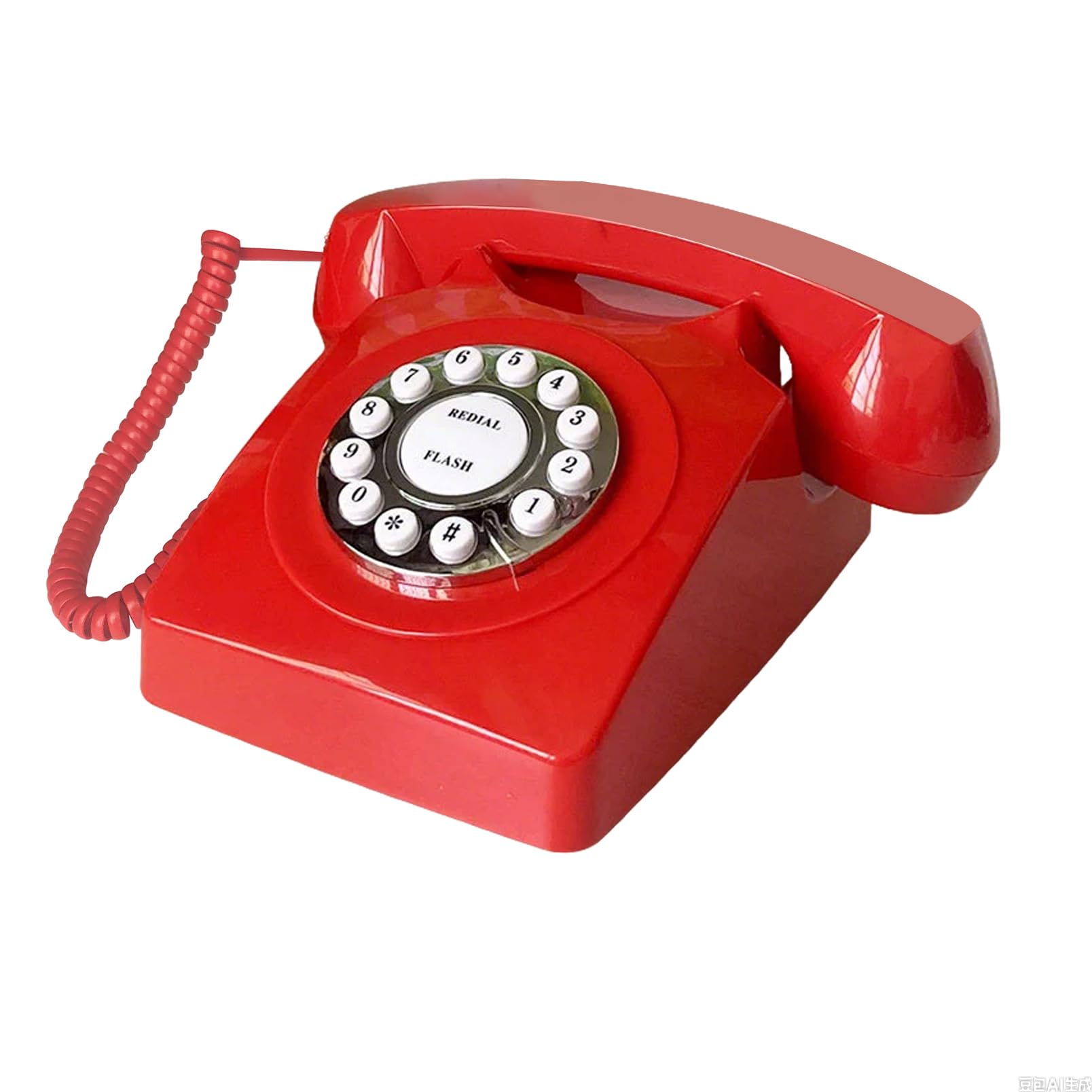 Landline Phones for Home, TelPal Corded Home Phone, Retro Desktop House Phone, Classic Vintage Old Fashion Telephone for Home, Office & Hotel, Red Wired Antique Analog Telephone Gift for Seniors
