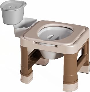 Silla con WC, Ligera, Silla de Inodoro para Discapacitados, Minusválidos, Ancianos, Silla Orinal, Reposabrazos, Asiento Ergonómico, Antideslizantes, Silla Orinal Adulto
