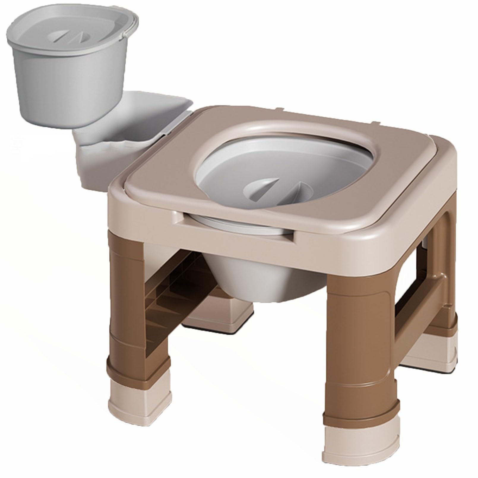 Adjustable Bedside Commode, Portable Toilet, Commode Chair, Raised Toilet Seat, Holds Up to 330 Pounds,Tool-Free Assembly, Durable Toilet Chair for Adults and Seniors