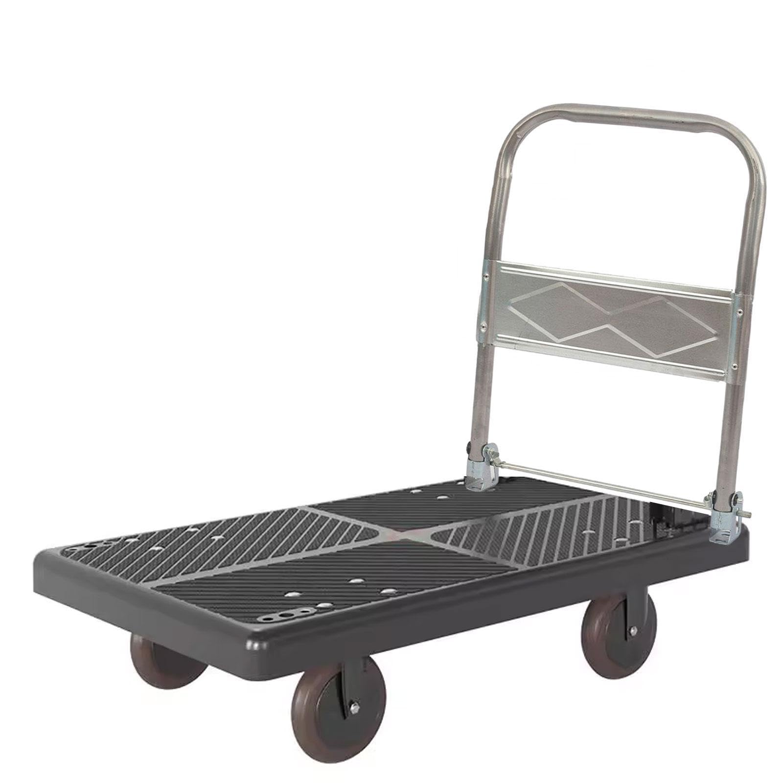 Milageto Flatbed Cart Handle, Folding,Premium,Space Saving Platform Truck Handle Portable for Hand Moving Cart Garage Loading, S