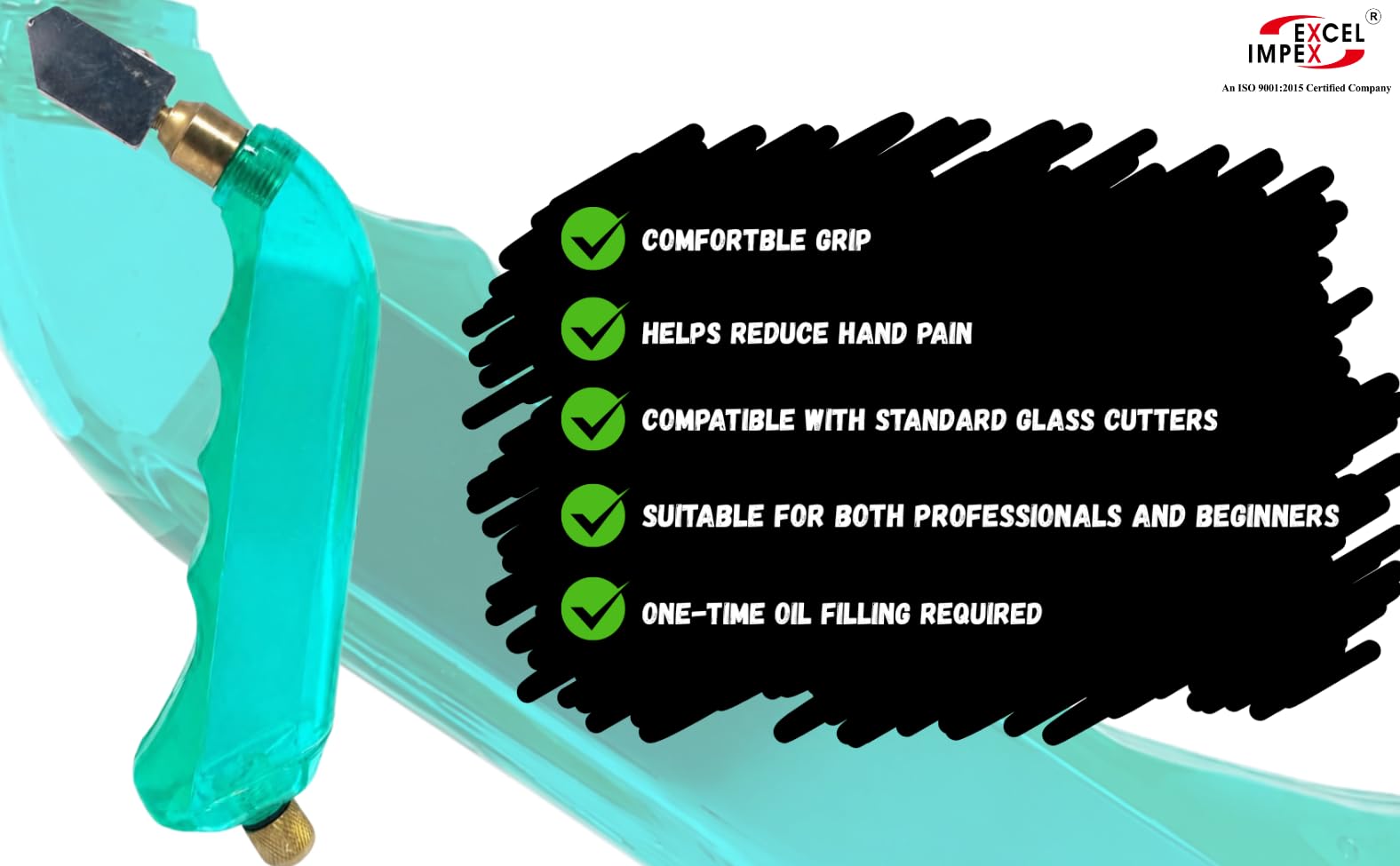 Excel Impex Improved Design Premium Oil Feed Pistol Grip Glass Cutter 4
