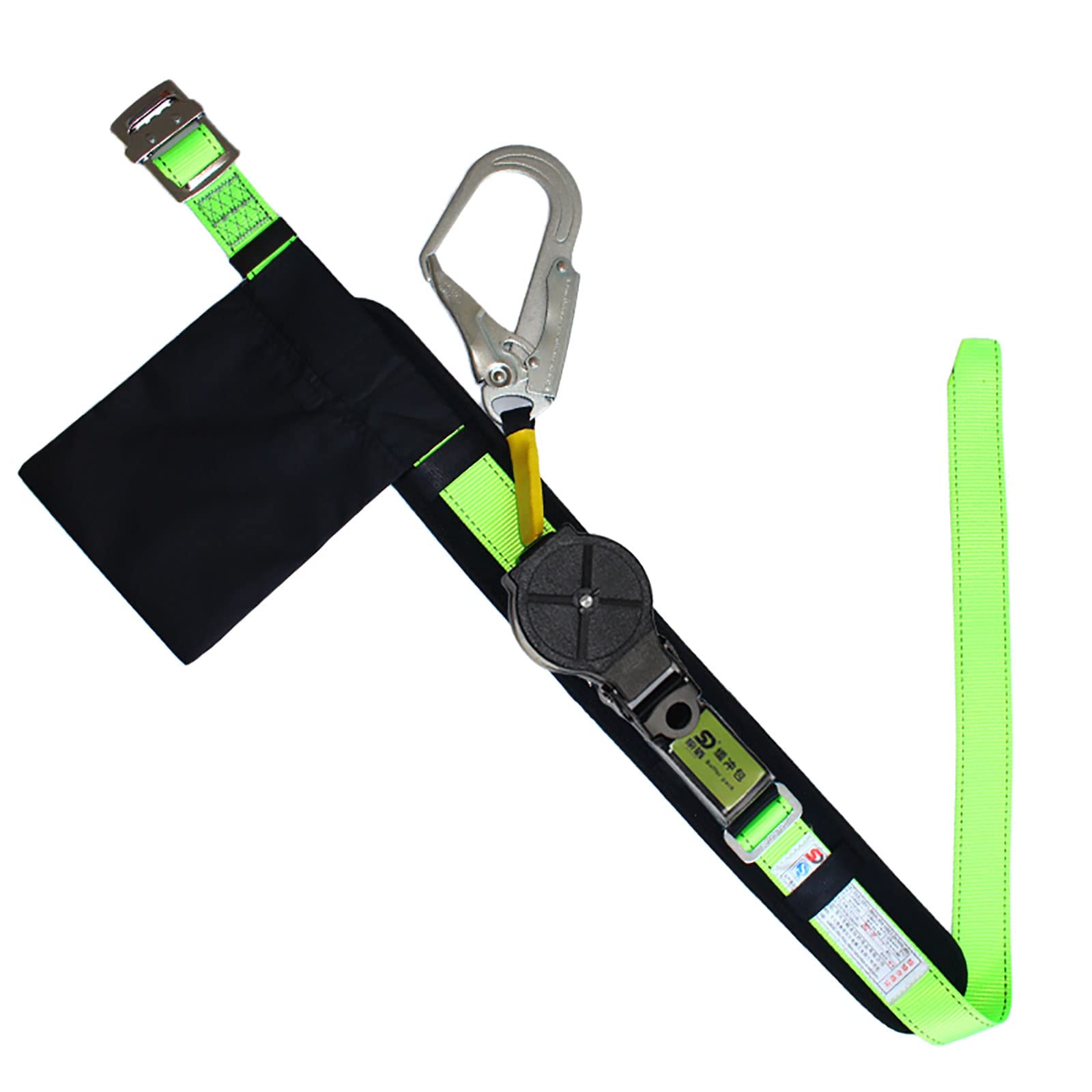 SwaYve Arnés de Escalada, Arnés de Seguridad, Kit de Sujeción de Seguridad en Altura para Escalada en Roca, Escalada de Árboles, Rescate Contra Incendios, Entrenamiento en Expansión, Rappel/Green