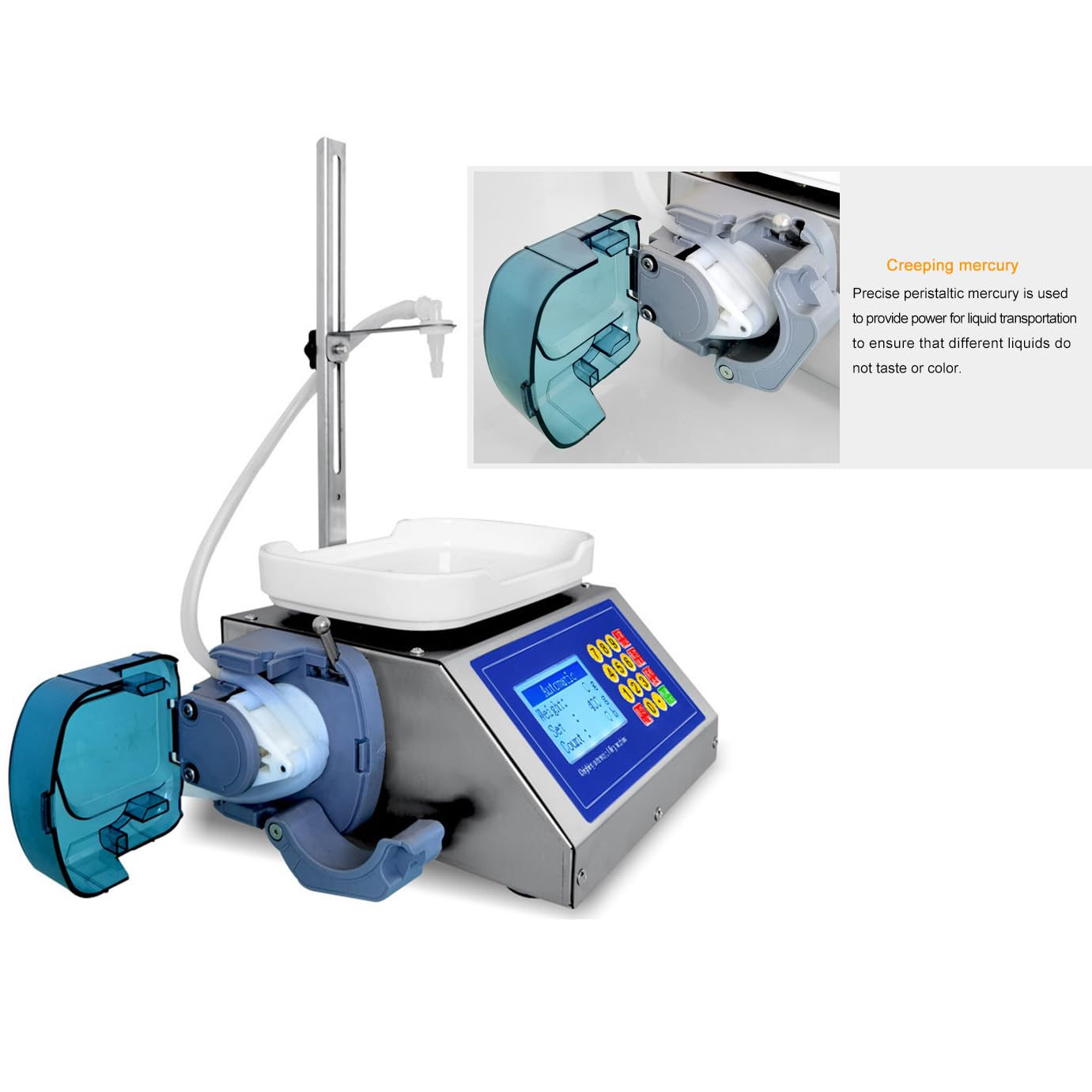 Llenadora De Control Digital, Máquina De Llenado De Líquidos Pequeña, Máquina De Llenado De Bomba Peristáltica Con Pesaje De Líquidos, Volumen De Llenado 2-300 G, Peso Máximo 500 G, Para Esencia