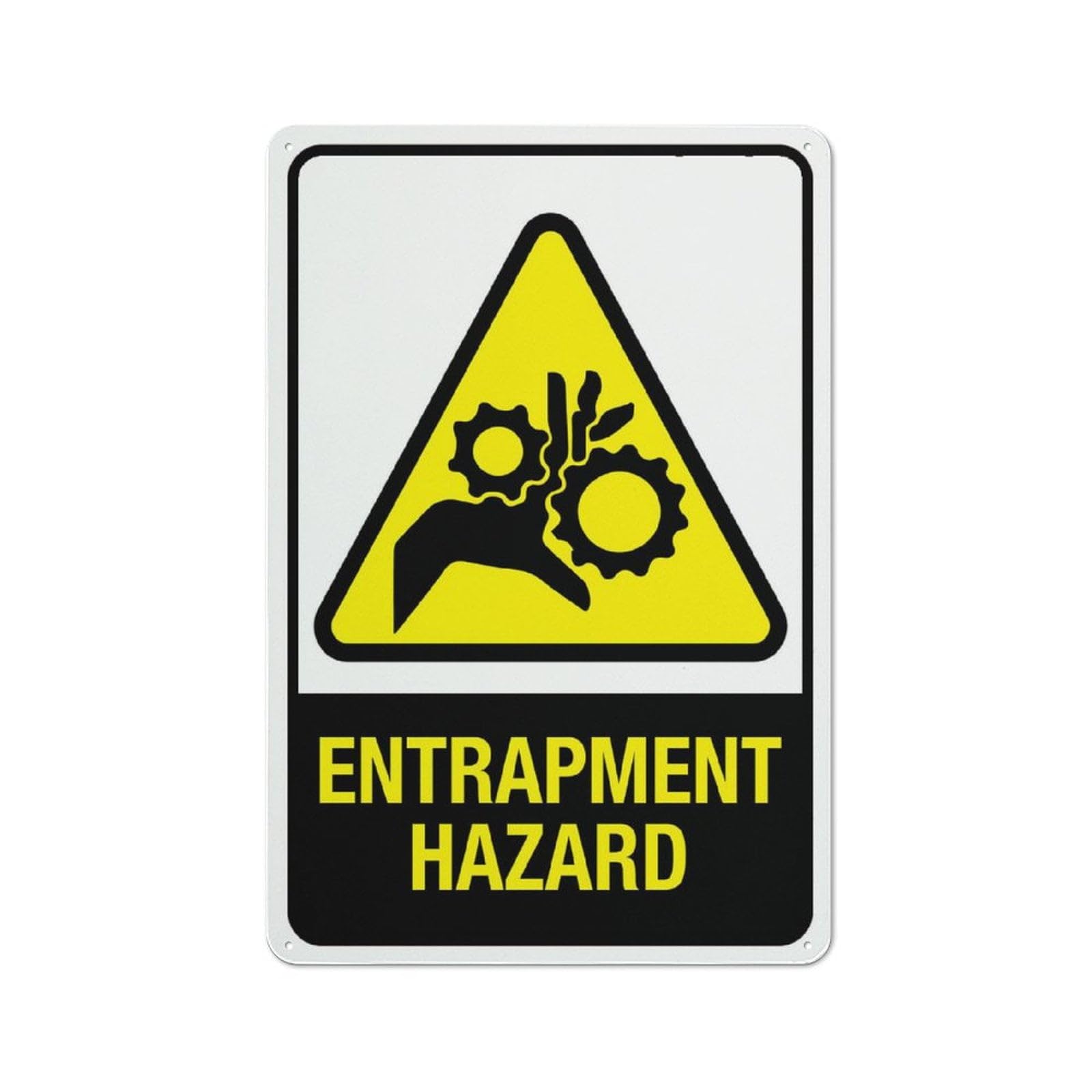 Peiyeety A04 Entrapment Hazard Sign 12X8 Inch Aluminum Uv Ink Printed For House And Business