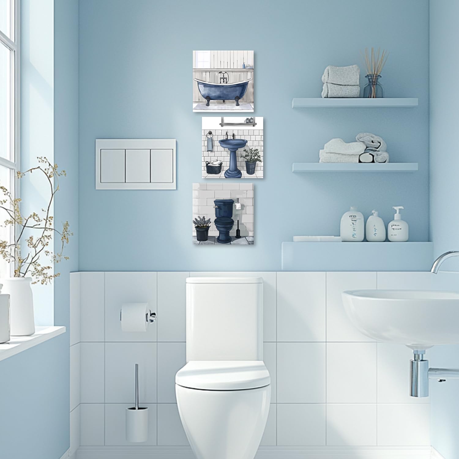 Amazon.com: YMXZHUANSH 3 Piece Bathroom Wall Art Bath Tub Canvas