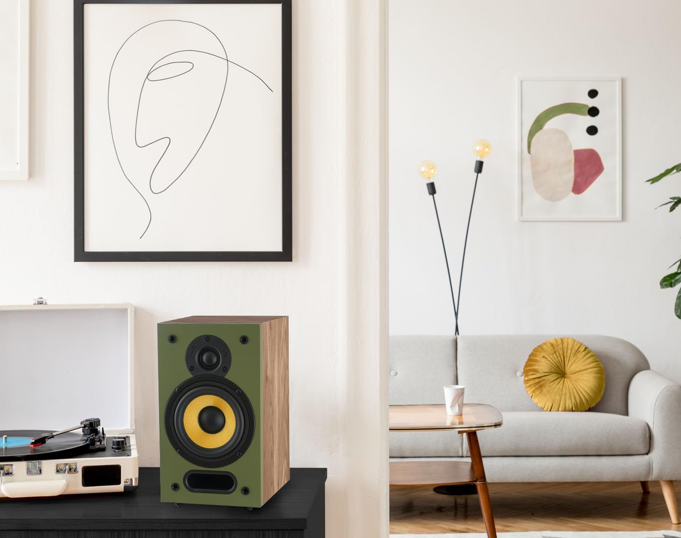 Davis Acoustics Ariane 1 Vert/Chêne Clair - Enceinte Bibliothèque (la Paire)