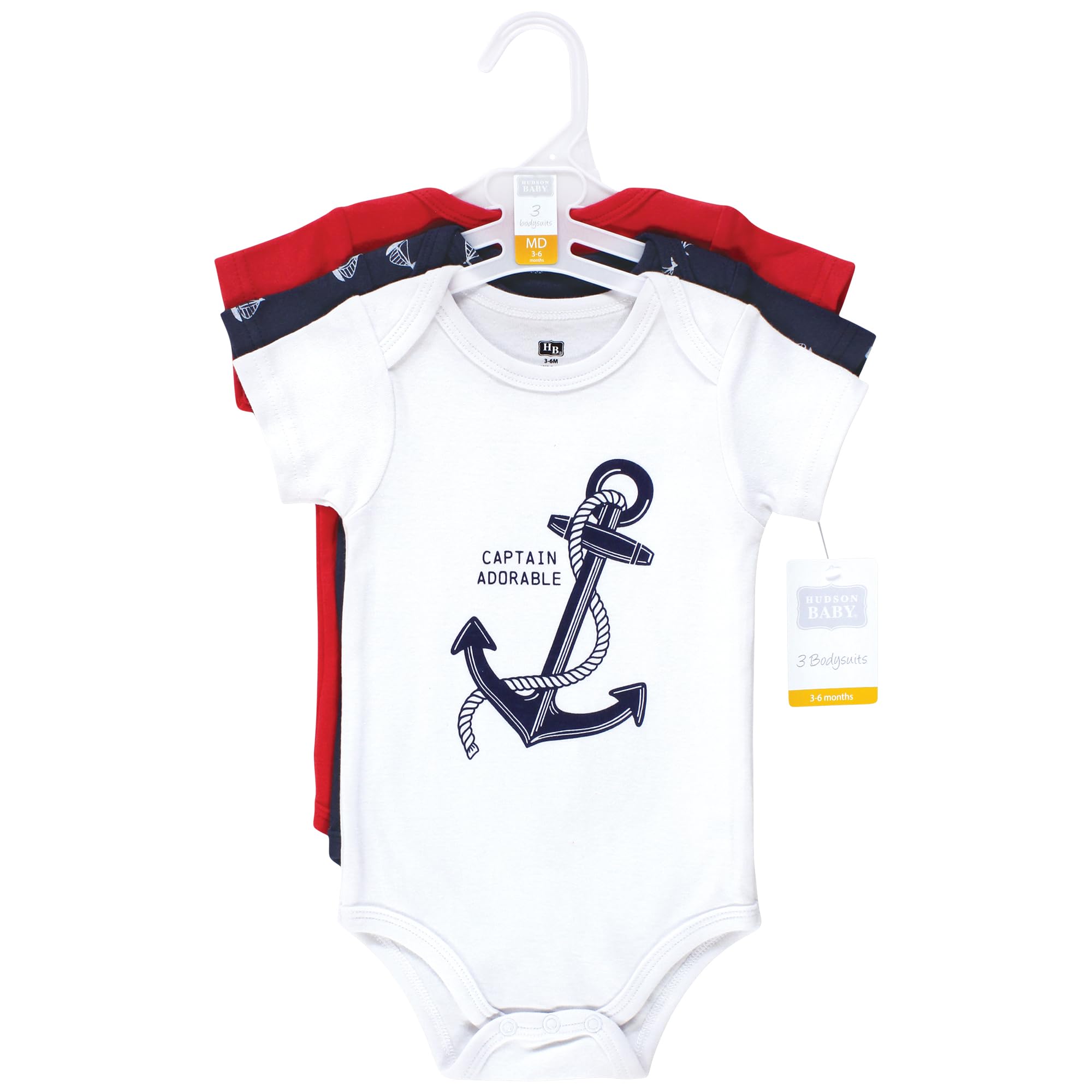 Hudson Baby Hudson Baby - Body de algodón unisex para bebé, paquete de 5, 9-12 meses, unisex para bebé