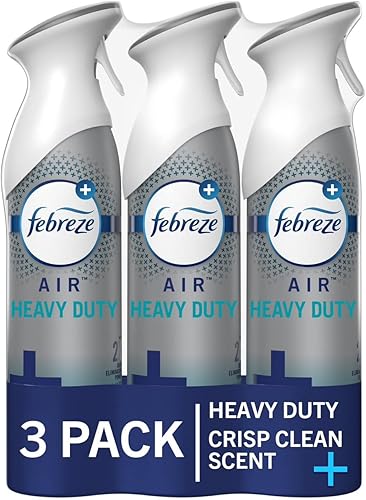 Miniatura 1 de Spray ambientador Febreze aroma limpio y resistente eliminador de olores para olores fuertes 88 onzas paquete de 3