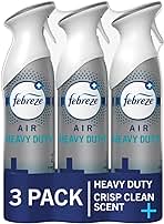 Febreze Air Mist Air Freshener Spray, Odor-Fighting Room Spray, Air Fresheners for Home and Bathroom and Kitchen, Aerosol Can, Heavy Duty Crisp Clean Scent, 8.8oz, 3 Count