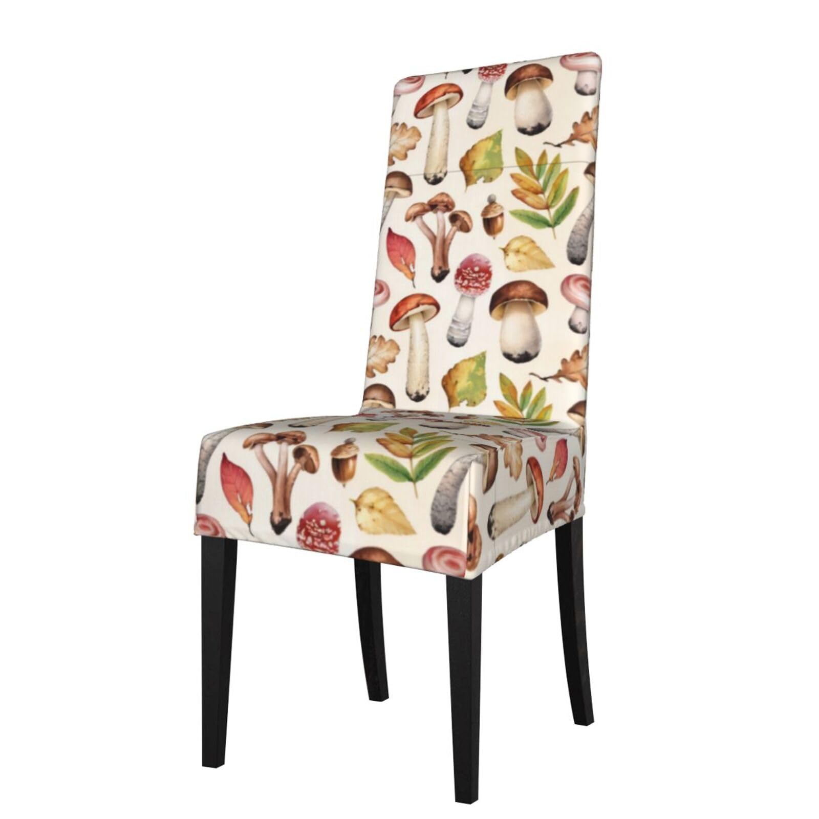 YYHWHJDE Colored Mushrooms Prints Protection Cover for Dining Chair – Stretchable Slipcovers for a Refreshing Dining Room Makeover