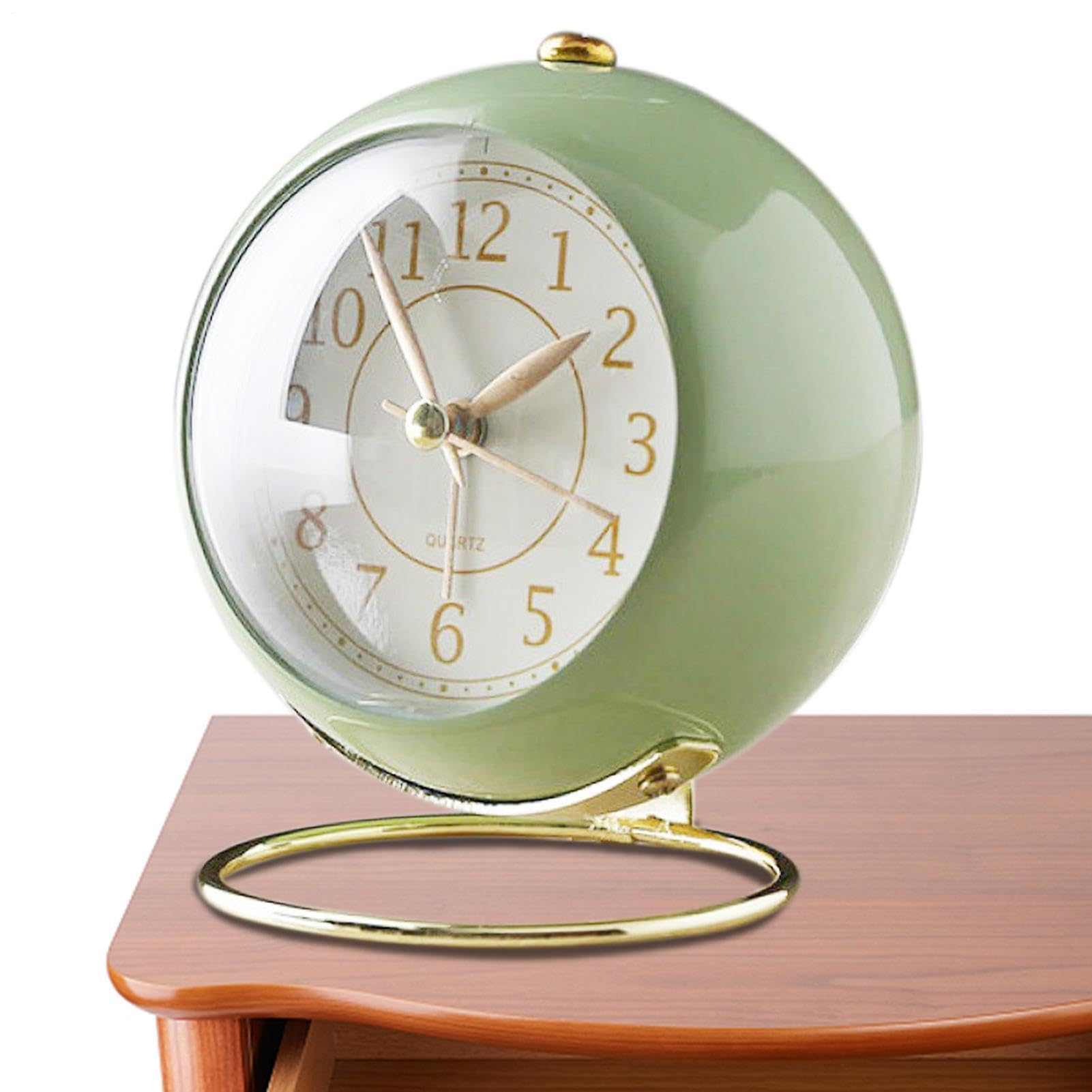 Réveil vintage rond sans tic-tac à piles pour chambre d'adulte et enfant