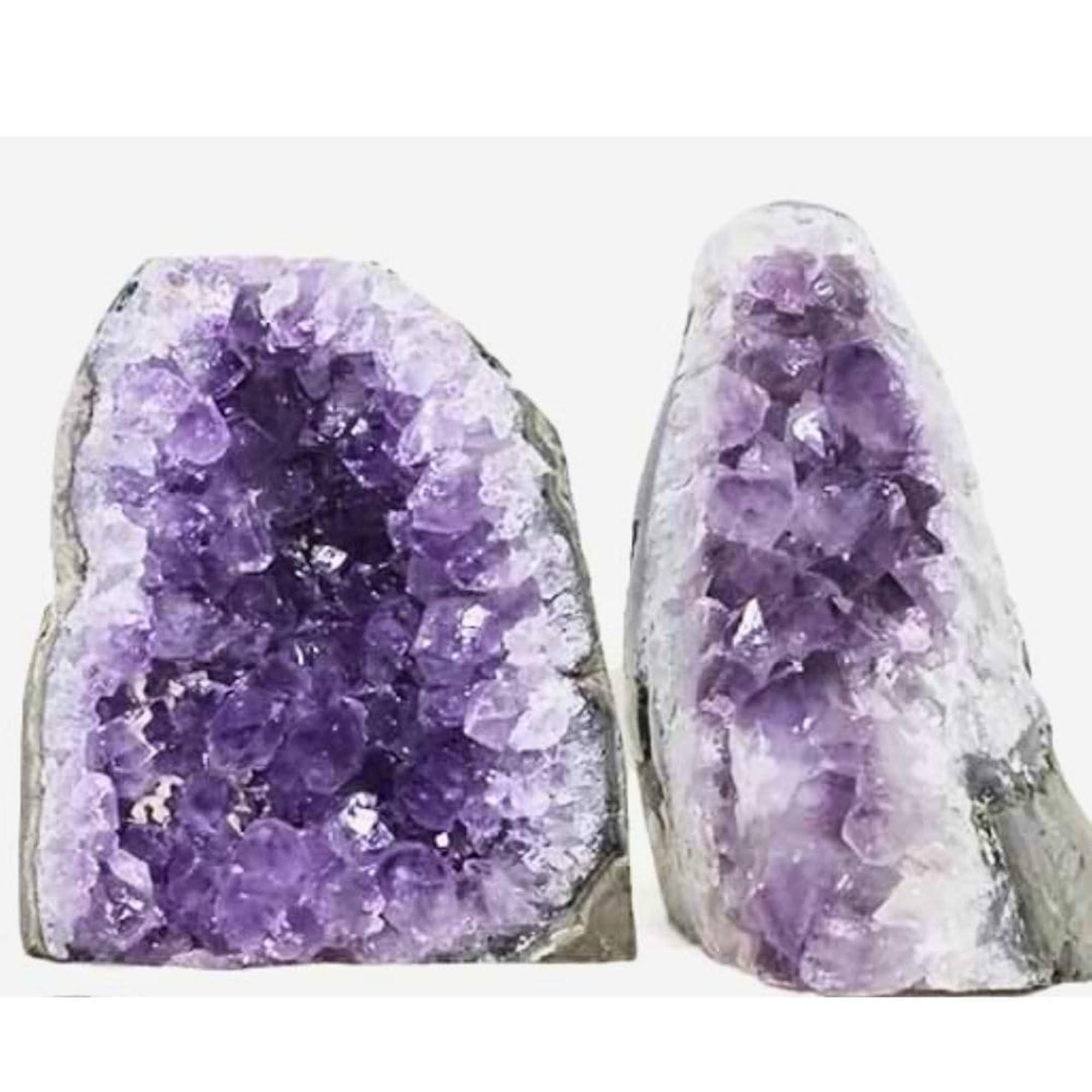 Natural Amethyst Crystal Stone Cluster, 4 Piece Set