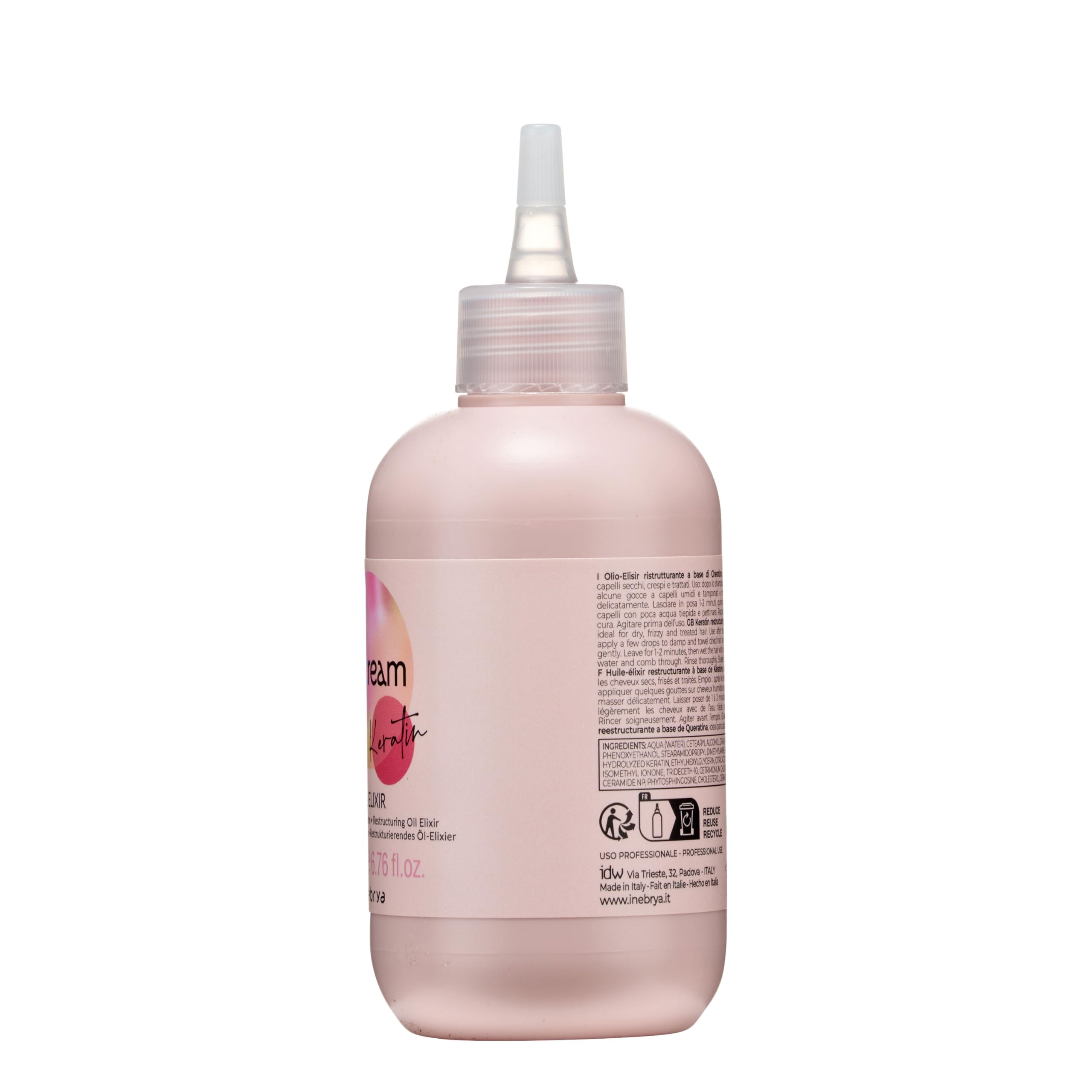 INEBRYA ICE CREAM KERATIN OIL Regenerujący eliksir do włosów z keratyną 200ml