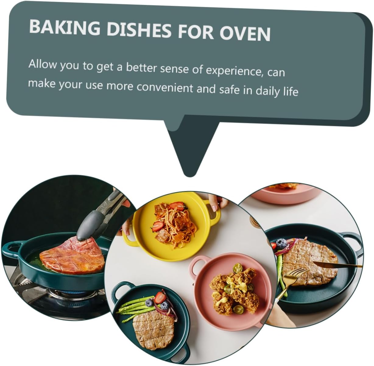 Mobestech Ceramic Barbecue Pan Baking Dish for Kitchen for Oven Use and Easy Cleaning for Pizza and Baking