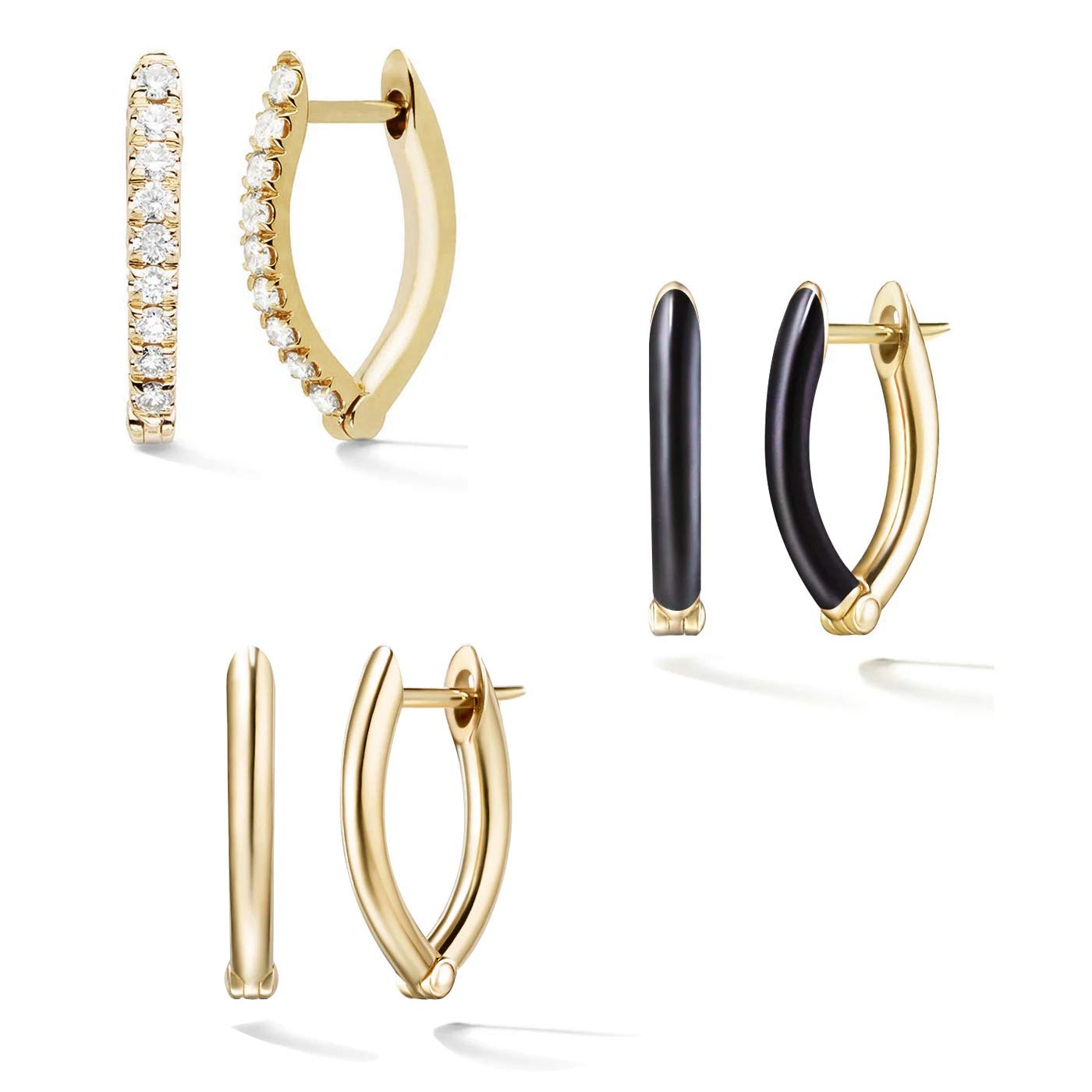 MINUTIAE Combo Set Of Three Clip On Hoop Earrings Gold Plated For Women & Girls (B08KNNYW8G) Amazon Price History, Amazon Price Tracker