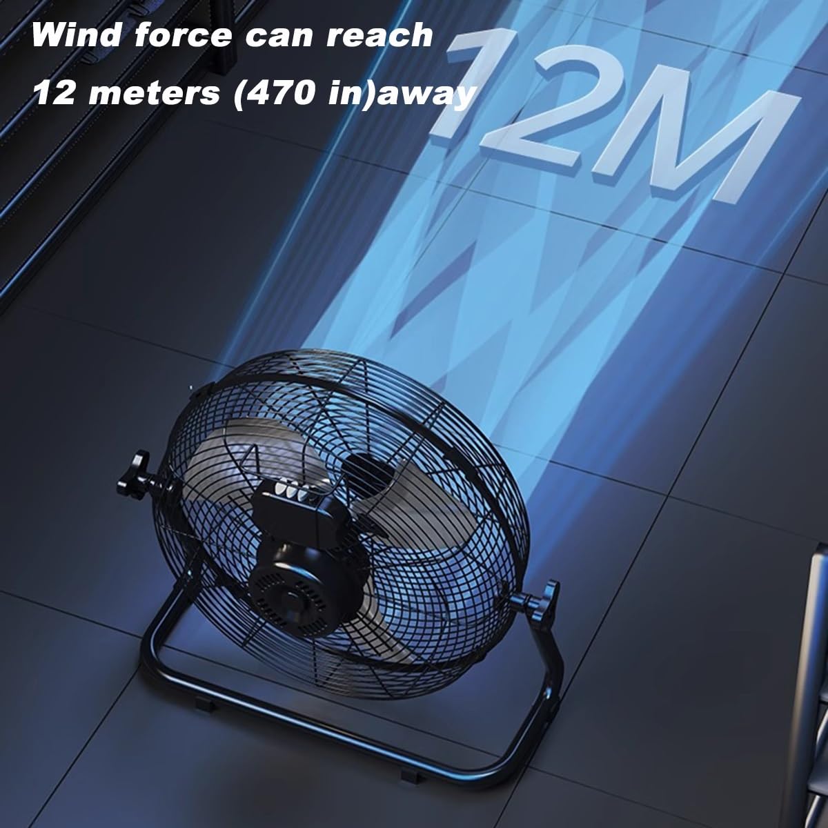 Ventilatore da pavimento industriale ad alta velocità da 18/20 pollici, ventilatore a piedistallo in metallo resistente a 4 velocità, regolazione del passaggio di 150 gradi, ventola di raffreddamento